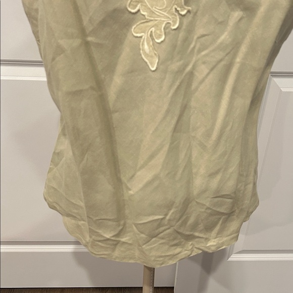 J. Jill Cream Lace Sequin Linen Beachy Lagenlook Trim Camisole Top Size XL - Picture 4 of 9